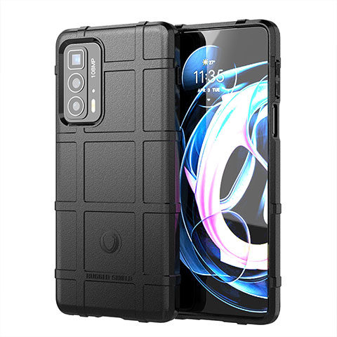 Silikon Hülle Handyhülle Ultra Dünn Flexible Schutzhülle 360 Grad Ganzkörper Tasche für Motorola Moto Edge 20 Pro 5G Schwarz