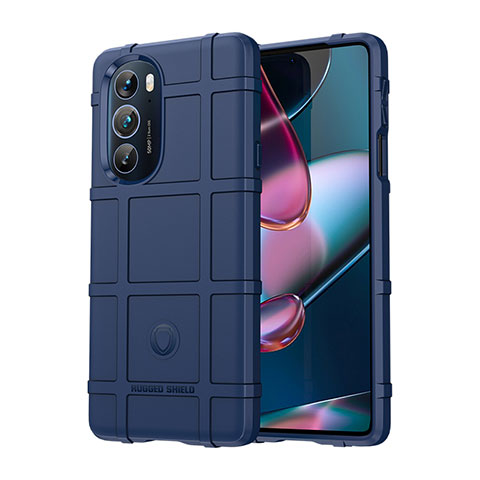 Silikon Hülle Handyhülle Ultra Dünn Flexible Schutzhülle 360 Grad Ganzkörper Tasche für Motorola Moto Edge X30 5G Blau