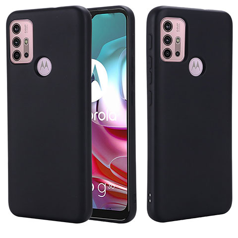 Silikon Hülle Handyhülle Ultra Dünn Flexible Schutzhülle 360 Grad Ganzkörper Tasche für Motorola Moto G10 Schwarz