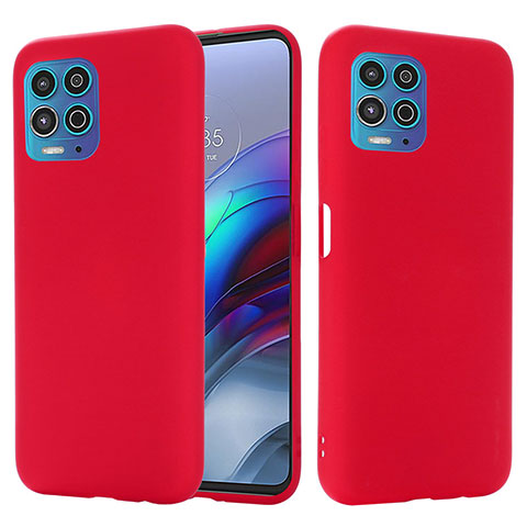 Silikon Hülle Handyhülle Ultra Dünn Flexible Schutzhülle 360 Grad Ganzkörper Tasche für Motorola Moto G100 5G Rot