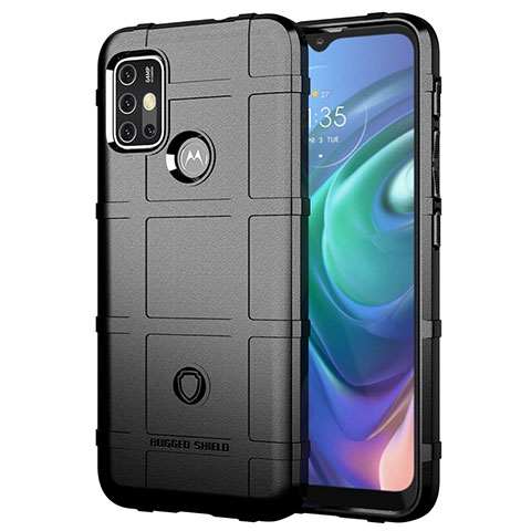 Silikon Hülle Handyhülle Ultra Dünn Flexible Schutzhülle 360 Grad Ganzkörper Tasche für Motorola Moto G30 Schwarz