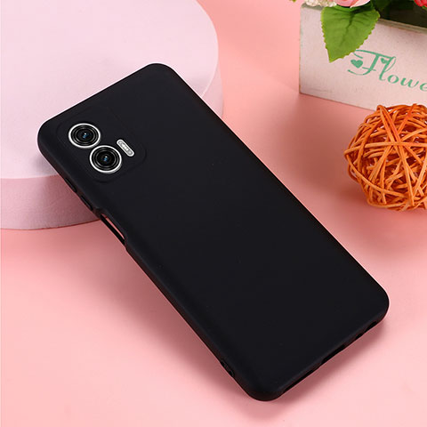 Silikon Hülle Handyhülle Ultra Dünn Flexible Schutzhülle 360 Grad Ganzkörper Tasche für Motorola Moto G53j 5G Schwarz