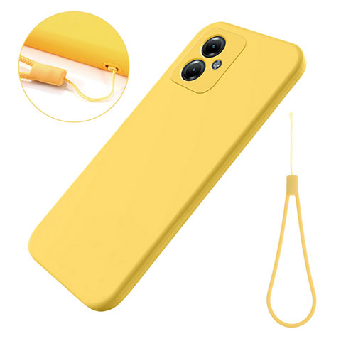 Silikon Hülle Handyhülle Ultra Dünn Flexible Schutzhülle 360 Grad Ganzkörper Tasche für Motorola Moto G54 5G Gelb