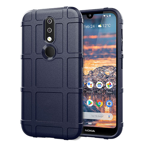 Silikon Hülle Handyhülle Ultra Dünn Flexible Schutzhülle 360 Grad Ganzkörper Tasche für Nokia 4.2 Blau