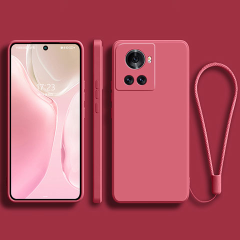 Silikon Hülle Handyhülle Ultra Dünn Flexible Schutzhülle 360 Grad Ganzkörper Tasche für OnePlus 10R 5G Pink