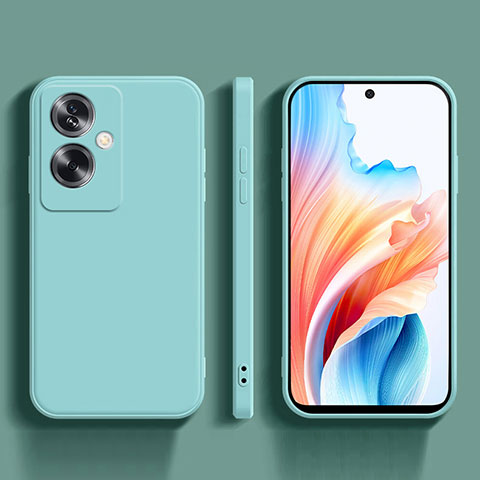 Silikon Hülle Handyhülle Ultra Dünn Flexible Schutzhülle 360 Grad Ganzkörper Tasche für Oppo A2 5G Cyan