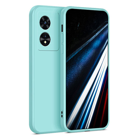 Silikon Hülle Handyhülle Ultra Dünn Flexible Schutzhülle 360 Grad Ganzkörper Tasche für Oppo A58 4G Cyan