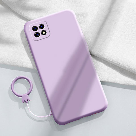 Silikon Hülle Handyhülle Ultra Dünn Flexible Schutzhülle 360 Grad Ganzkörper Tasche für Oppo A72 5G Violett