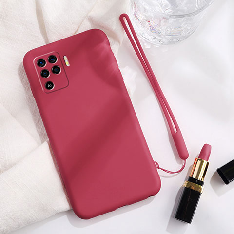 Silikon Hülle Handyhülle Ultra Dünn Flexible Schutzhülle 360 Grad Ganzkörper Tasche für Oppo A94 4G Rot