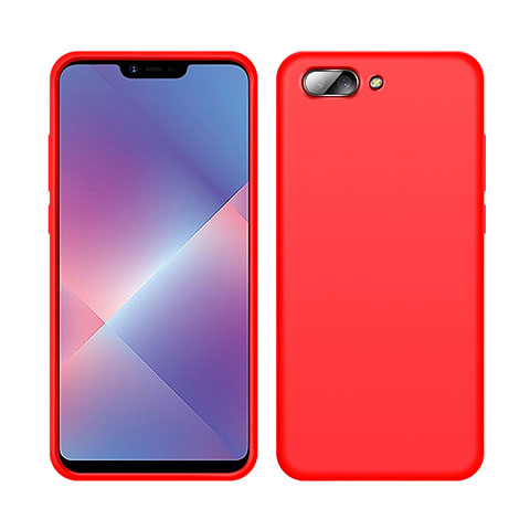 Silikon Hülle Handyhülle Ultra Dünn Flexible Schutzhülle 360 Grad Ganzkörper Tasche für Oppo AX5 Rot