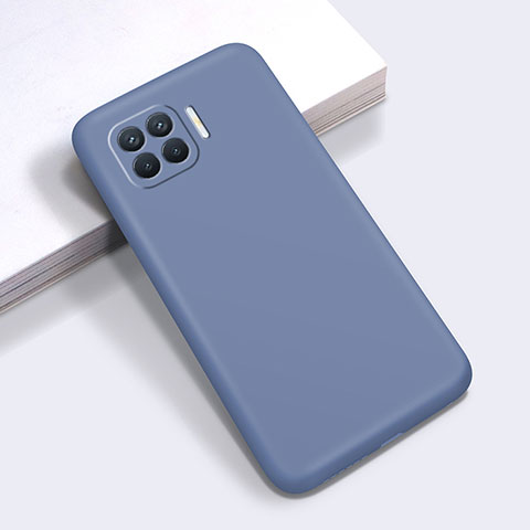 Silikon Hülle Handyhülle Ultra Dünn Flexible Schutzhülle 360 Grad Ganzkörper Tasche für Oppo F17 Pro Lavendel Grau