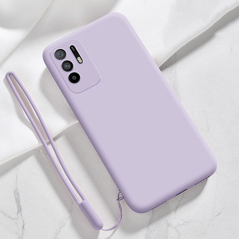 Silikon Hülle Handyhülle Ultra Dünn Flexible Schutzhülle 360 Grad Ganzkörper Tasche für Oppo F19 Pro+ Plus 5G Helles Lila