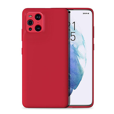 Silikon Hülle Handyhülle Ultra Dünn Flexible Schutzhülle 360 Grad Ganzkörper Tasche für Oppo Find X3 5G Rot