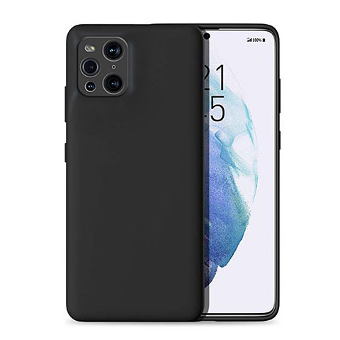 Silikon Hülle Handyhülle Ultra Dünn Flexible Schutzhülle 360 Grad Ganzkörper Tasche für Oppo Find X3 5G Schwarz