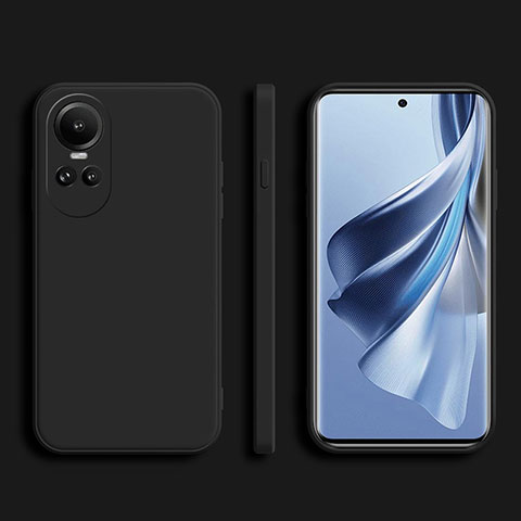 Silikon Hülle Handyhülle Ultra Dünn Flexible Schutzhülle 360 Grad Ganzkörper Tasche für Oppo Reno10 Pro 5G Schwarz