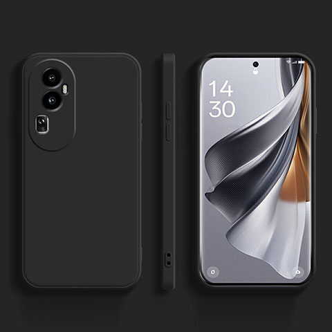 Silikon Hülle Handyhülle Ultra Dünn Flexible Schutzhülle 360 Grad Ganzkörper Tasche für Oppo Reno10 Pro+ Plus 5G Schwarz