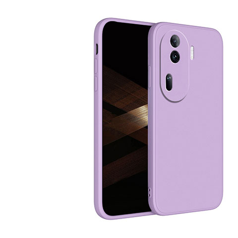 Silikon Hülle Handyhülle Ultra Dünn Flexible Schutzhülle 360 Grad Ganzkörper Tasche für Oppo Reno11 Pro 5G Helles Lila