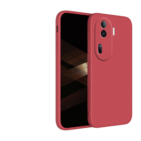 Silikon Hülle Handyhülle Ultra Dünn Flexible Schutzhülle 360 Grad Ganzkörper Tasche für Oppo Reno11 Pro 5G Rot