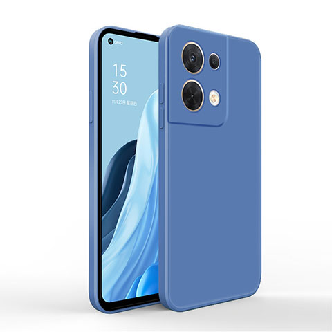 Silikon Hülle Handyhülle Ultra Dünn Flexible Schutzhülle 360 Grad Ganzkörper Tasche für Oppo Reno8 5G Blau