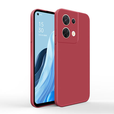 Silikon Hülle Handyhülle Ultra Dünn Flexible Schutzhülle 360 Grad Ganzkörper Tasche für Oppo Reno8 Pro+ Plus 5G Rot