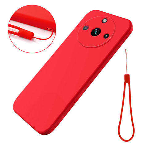 Silikon Hülle Handyhülle Ultra Dünn Flexible Schutzhülle 360 Grad Ganzkörper Tasche für Realme 11 Pro 5G Rot