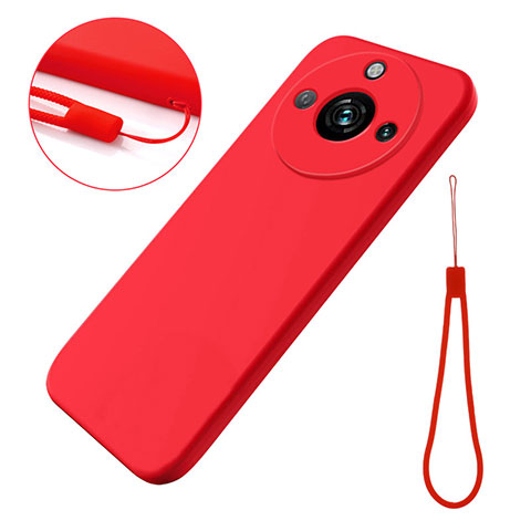 Silikon Hülle Handyhülle Ultra Dünn Flexible Schutzhülle 360 Grad Ganzkörper Tasche für Realme C53 Rot