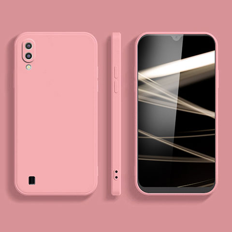 Silikon Hülle Handyhülle Ultra Dünn Flexible Schutzhülle 360 Grad Ganzkörper Tasche für Samsung Galaxy A01 SM-A015 Rosa