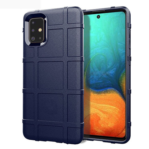 Silikon Hülle Handyhülle Ultra Dünn Flexible Schutzhülle 360 Grad Ganzkörper Tasche für Samsung Galaxy A51 5G Blau