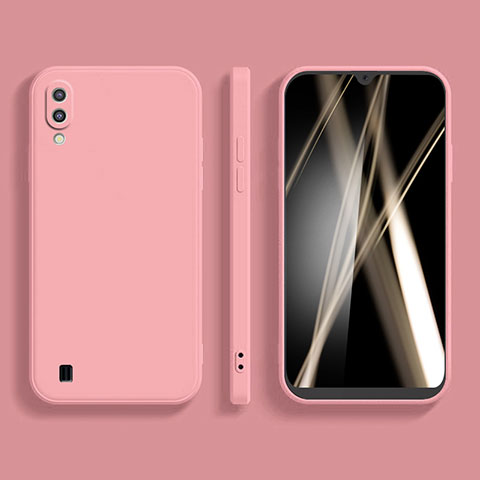 Silikon Hülle Handyhülle Ultra Dünn Flexible Schutzhülle 360 Grad Ganzkörper Tasche für Samsung Galaxy M10 Rosa