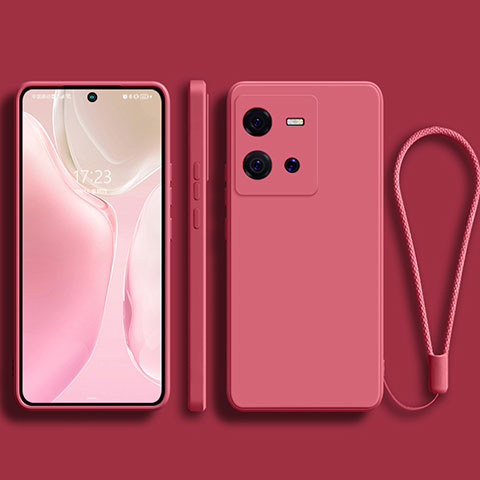 Silikon Hülle Handyhülle Ultra Dünn Flexible Schutzhülle 360 Grad Ganzkörper Tasche für Vivo iQOO 10 Pro 5G Pink