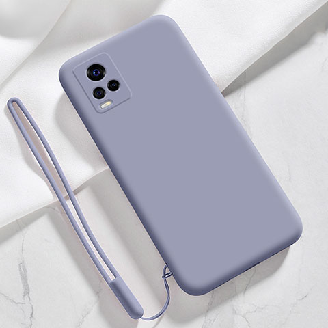 Silikon Hülle Handyhülle Ultra Dünn Flexible Schutzhülle 360 Grad Ganzkörper Tasche für Vivo V20 Pro 5G Lavendel Grau