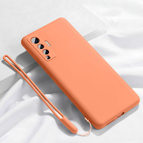 Silikon Hülle Handyhülle Ultra Dünn Flexible Schutzhülle 360 Grad Ganzkörper Tasche für Vivo X50 5G Orange