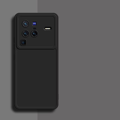 Silikon Hülle Handyhülle Ultra Dünn Flexible Schutzhülle 360 Grad Ganzkörper Tasche für Vivo X80 Pro 5G Schwarz