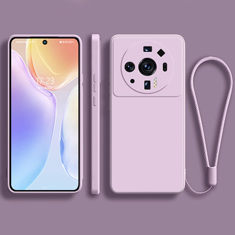 Silikon Hülle Handyhülle Ultra Dünn Flexible Schutzhülle 360 Grad Ganzkörper Tasche für Xiaomi Mi 12S Ultra 5G Helles Lila