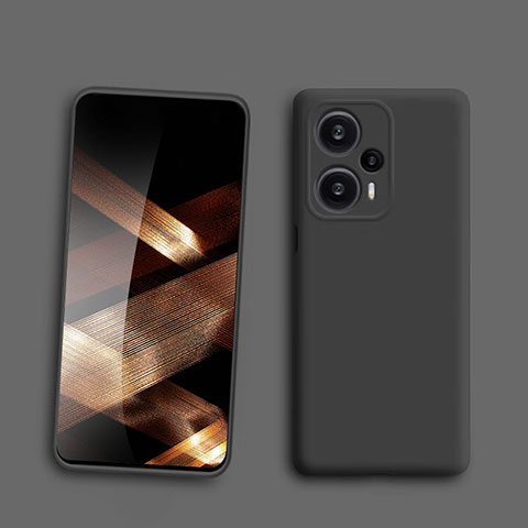 Silikon Hülle Handyhülle Ultra Dünn Flexible Schutzhülle 360 Grad Ganzkörper Tasche für Xiaomi Redmi Note 12 Turbo 5G Schwarz