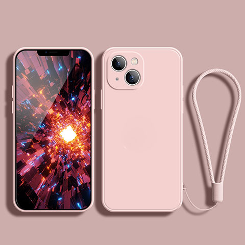 Silikon Hülle Handyhülle Ultra Dünn Flexible Schutzhülle 360 Grad Ganzkörper Tasche G02 für Apple iPhone 13 Mini Rosegold