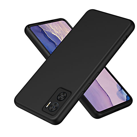 Silikon Hülle Handyhülle Ultra Dünn Flexible Schutzhülle 360 Grad Ganzkörper Tasche H01P für Motorola Moto E22 Schwarz