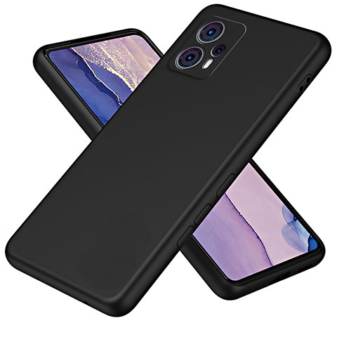 Silikon Hülle Handyhülle Ultra Dünn Flexible Schutzhülle 360 Grad Ganzkörper Tasche H01P für Motorola Moto G13 Schwarz