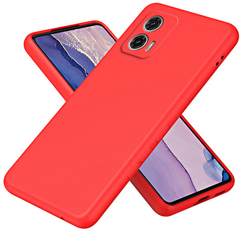 Silikon Hülle Handyhülle Ultra Dünn Flexible Schutzhülle 360 Grad Ganzkörper Tasche H01P für Motorola Moto G73 5G Rot