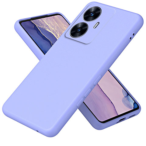 Silikon Hülle Handyhülle Ultra Dünn Flexible Schutzhülle 360 Grad Ganzkörper Tasche H01P für Realme C55 Helles Lila