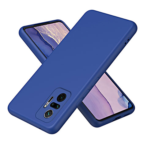 Silikon Hülle Handyhülle Ultra Dünn Flexible Schutzhülle 360 Grad Ganzkörper Tasche H01P für Xiaomi Redmi Note 10 Pro 4G Blau