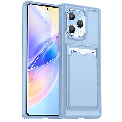 Silikon Hülle Handyhülle Ultra Dünn Flexible Schutzhülle 360 Grad Ganzkörper Tasche HD1 für Huawei Honor 60 SE 5G Hellblau