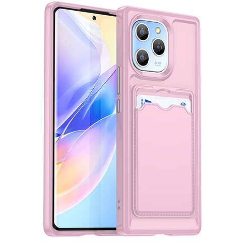 Silikon Hülle Handyhülle Ultra Dünn Flexible Schutzhülle 360 Grad Ganzkörper Tasche HD1 für Huawei Honor 60 SE 5G Rosa