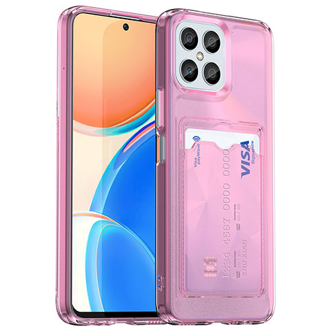 Silikon Hülle Handyhülle Ultra Dünn Flexible Schutzhülle 360 Grad Ganzkörper Tasche HD1 für Huawei Honor X8 4G Pink