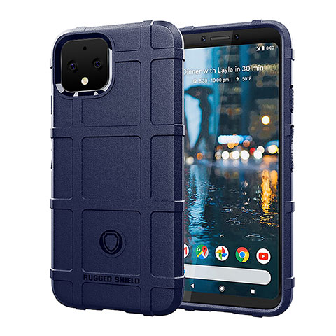 Silikon Hülle Handyhülle Ultra Dünn Flexible Schutzhülle 360 Grad Ganzkörper Tasche J01S für Google Pixel 4 Blau