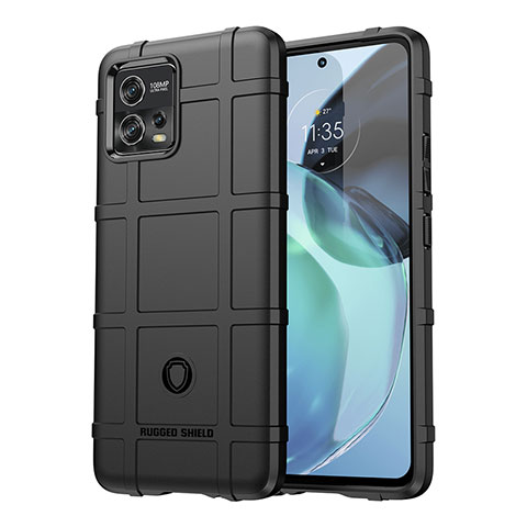 Silikon Hülle Handyhülle Ultra Dünn Flexible Schutzhülle 360 Grad Ganzkörper Tasche J01S für Motorola Moto G72 Schwarz