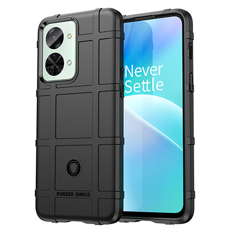 Silikon Hülle Handyhülle Ultra Dünn Flexible Schutzhülle 360 Grad Ganzkörper Tasche J01S für OnePlus Nord 2T 5G Schwarz