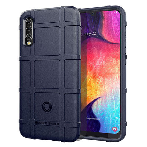 Silikon Hülle Handyhülle Ultra Dünn Flexible Schutzhülle 360 Grad Ganzkörper Tasche J01S für Samsung Galaxy A30S Blau