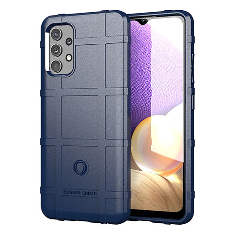 Silikon Hülle Handyhülle Ultra Dünn Flexible Schutzhülle 360 Grad Ganzkörper Tasche J01S für Samsung Galaxy A32 5G Blau