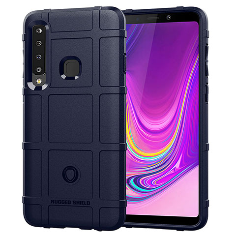 Silikon Hülle Handyhülle Ultra Dünn Flexible Schutzhülle 360 Grad Ganzkörper Tasche J01S für Samsung Galaxy A9 Star Pro Blau